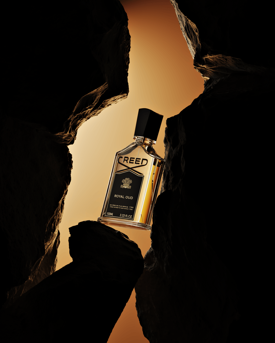 Creed Royal Oud Brown Full Shot On Rocks