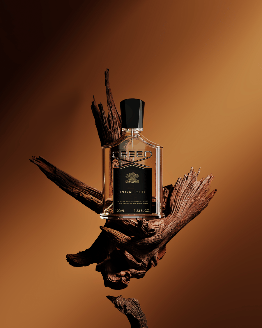 Creed Royal Oud Brown Full Shot On Wood